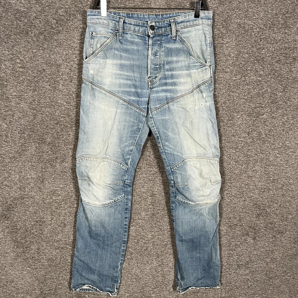 G Star Raw 5620‎ 3D Straight Jeans Mens 30x30 Blue Distressed Articulated Knee